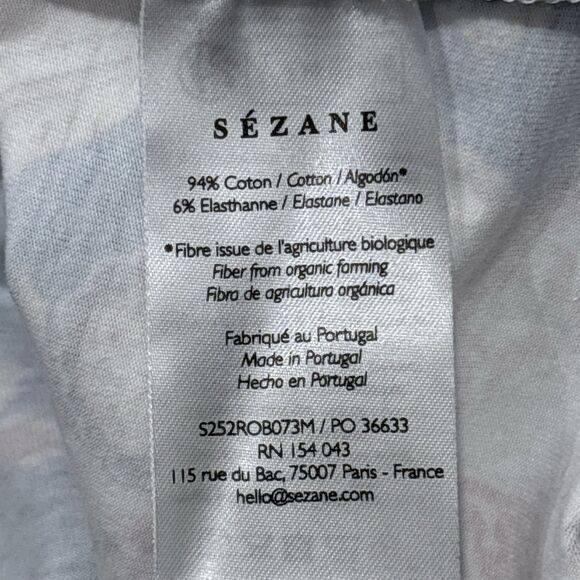 Sezane Pippa Dress Large Floral Maxi Organic Cotton Blue Never Ending Summer - Picture 14 of 15